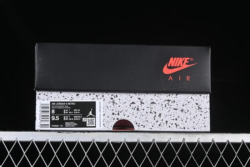 All categories Air Jordan Jordan series basketball shoes Air Jordan 4 pure original Air Jordan 4 Retro "Military Blue" AJ4 Joe 4 white blue gray first year color FV5029-141